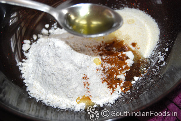 Add oil, mix well